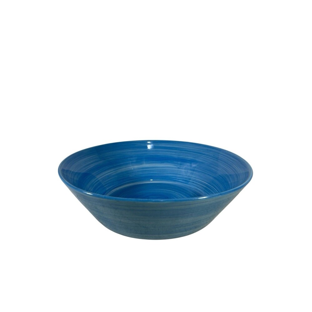 Gibson Everyday Blue Swirl Hand Painted Serving Bowl 8 7/8" Diameter